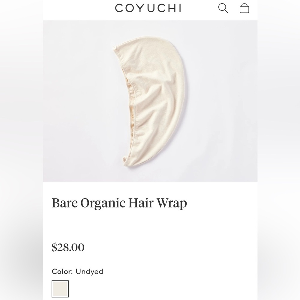 Coyuchi Hair Wrap Drying Towel Organic Cotton NWT